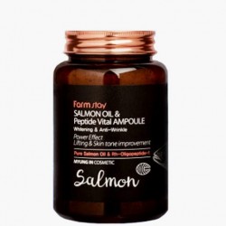 Антивікова сироватка для обличчя з олією лосося і пептидом FARMSTAY SALMON OIL & PEPTIDE VITAL AMPOULE - 250 мл