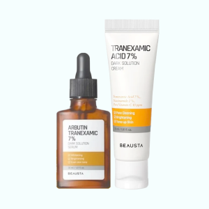 купить Набор осветляющих средств для лица Tranexamic Dark Solution Set, BEAUSTA - serum 30 ml + cream 30 ml + sheet mask 