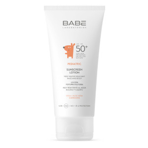 Купить оптом PEDIATRIC Детский солнцезащитный лосьон SPF 50+ PEDIATRIC Sunscreen Lotion SPF 50+ Cica + Aloe Vera Carnosine, BABE - 100 мл