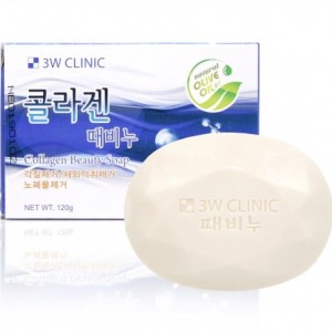 Фото Мыло для лица и тела с морским коллагеном 3W CLINIC Collagen Beauty Soap - 120 гр