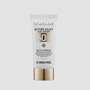 Солнцезащитный крем для лица с шелком Medi-Peel Active Silky Sun Cream SPF 50+/PA +++ - 50 мл