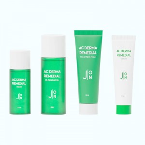 Набор миниатюр для для проблемной кожи AC Derma Remedial Mini Set, J:ON (oil 55 ml+ foam 30ml+toner 30ml+cream 10 ml)