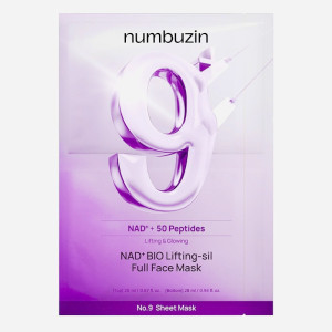 Купить оптом Маска лифтинговая для лица с коэнзимом No.9 NAD+ BIO Lifting-sil Full Face Mask, NUMBUZIN - 26 мл