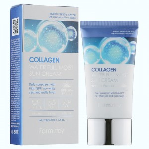 Фото Солнцезащитный крем с коллагеном Collagen Water Full Moist Sun Cream SPF50+/PA++++ FarmStay. - 50 мл 