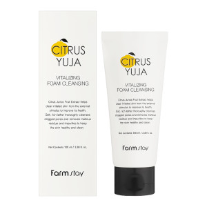 Купить оптом Пенка для умывания с экстрактом юдзу Citrus Yuja Vitalizing Foam Cleansing, FarmStay - 100 мл
