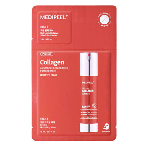 купить Набор двухэтапный сыворотка и маска с коллагеном и микроиглами Red Lacto Collagen 3000 Shot Serum 2 Step Mask, MEDI-PEEL