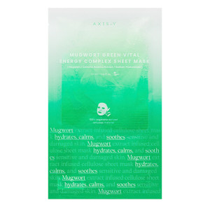 купить Тканевая маска успокаивающая с полынью Mugwort Green Vital Energy Complex Sheet Mask, AXIS-Y - 27 мл