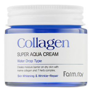 Купить оптом Увлажняющий крем для лица с коллагеном Collagen Super Aqua Cream, FarmStay - 80 мл