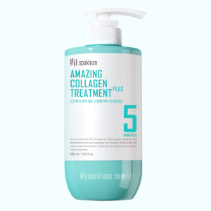 Купить оптом Бальзам для глубокого восстановления и увлажнения поврежденных и сухих волос с коллагеном Amazing Collagen Treatment Plus, SPAKLEAN - 500 мл
