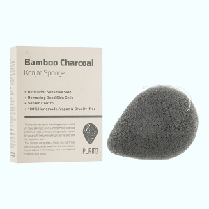 Спонж с бамбуковым углем Bamboo Charcoal Konjac Sponge, PURITO - 1 шт.