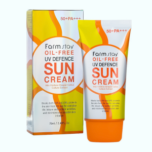 Купить оптом Солнцезащитный обезжиренный крем с коллагеном Oil-Free UV Defence Sun Cream SPF 50+, FarmStay - 70мл