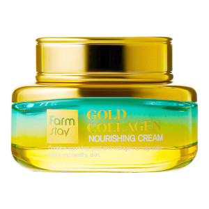 Купить оптом Крем для лица питательный с золотом и коллагеном Gold Collagen Nourishing Cream, FarmStay - 55 мл