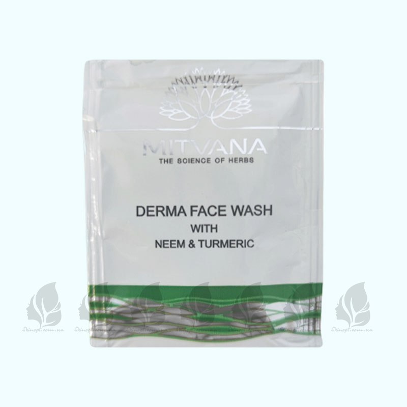 Купить оптом ПРОБНИК Cредство для умывания с нимом и куркумой Derma Face Wash With Neem And Turmeric, MITVANA - 5 мл