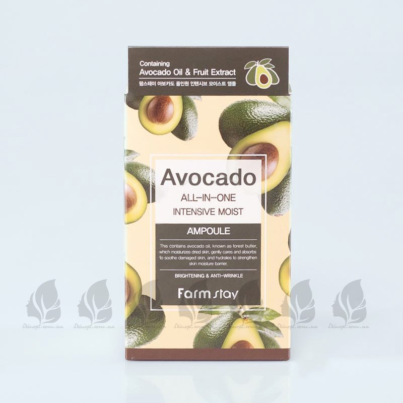 Купить оптом Сыворотка для лица с авокадо «все в одном» FARMSTAY AVOCADO ALL-IN-ONE INTENSIVE MOIST AMPOULE - 250 мл