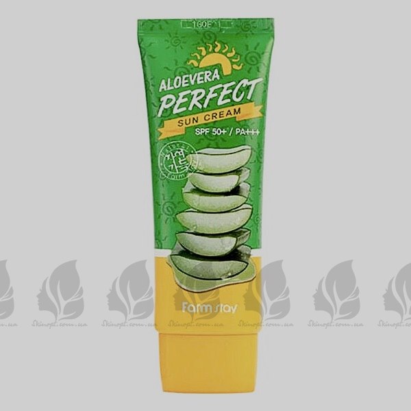 Купить оптом Солнцезащитный крем с алоэ Aloevera Perfect Sun Cream SPF50+ PA+++ FarmStay - 70 мл