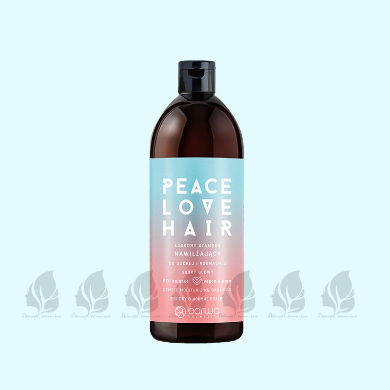 Купить оптом Шампунь увлажняющий для сухой и нормальной кожи головы, PEACE LOVE HAIR BARWA COSMETICS - 480 мл