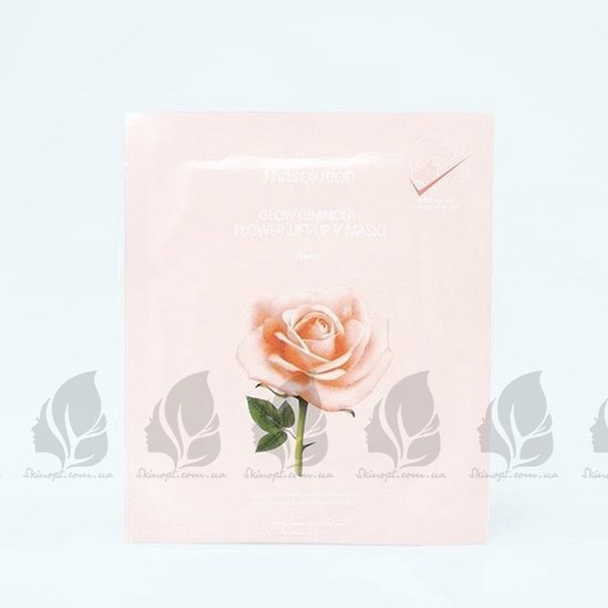 Купить оптом Лифтинг-маска для подбородка с розой JMSOLUTION GLOW LUMINOUS FLOWER LIFT-UP V MASK Rose - 25 г