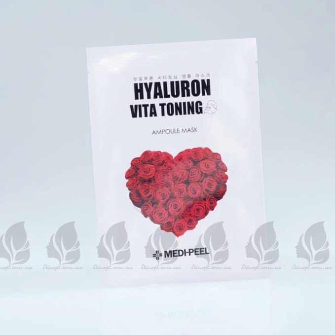 Купить оптом Ампульная тканевая маска с розой и витаминами MEDI-PEEL Hyaluron 100 Vita Toning Mask - 30 мл
